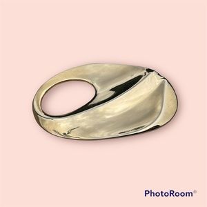 Vintage 1980’s Gay Boyer Belt Buckle oval modernist gold statement